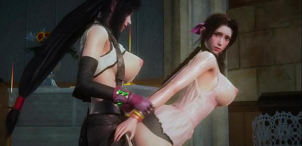 Aerith and Tifa passionate sex - Final Fantasy 7 Futa